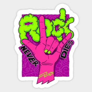 Rock Never Die Hand Signals Sticker